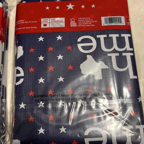 New Set of 2 “Home Sweet Texas” & “Home” Stars Flannel Backing Tablecloth - Picture 4 of 8